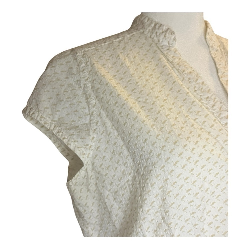 Columbia Elegant Cream Button-Up Women's Top Medium - Picture 9 of 10